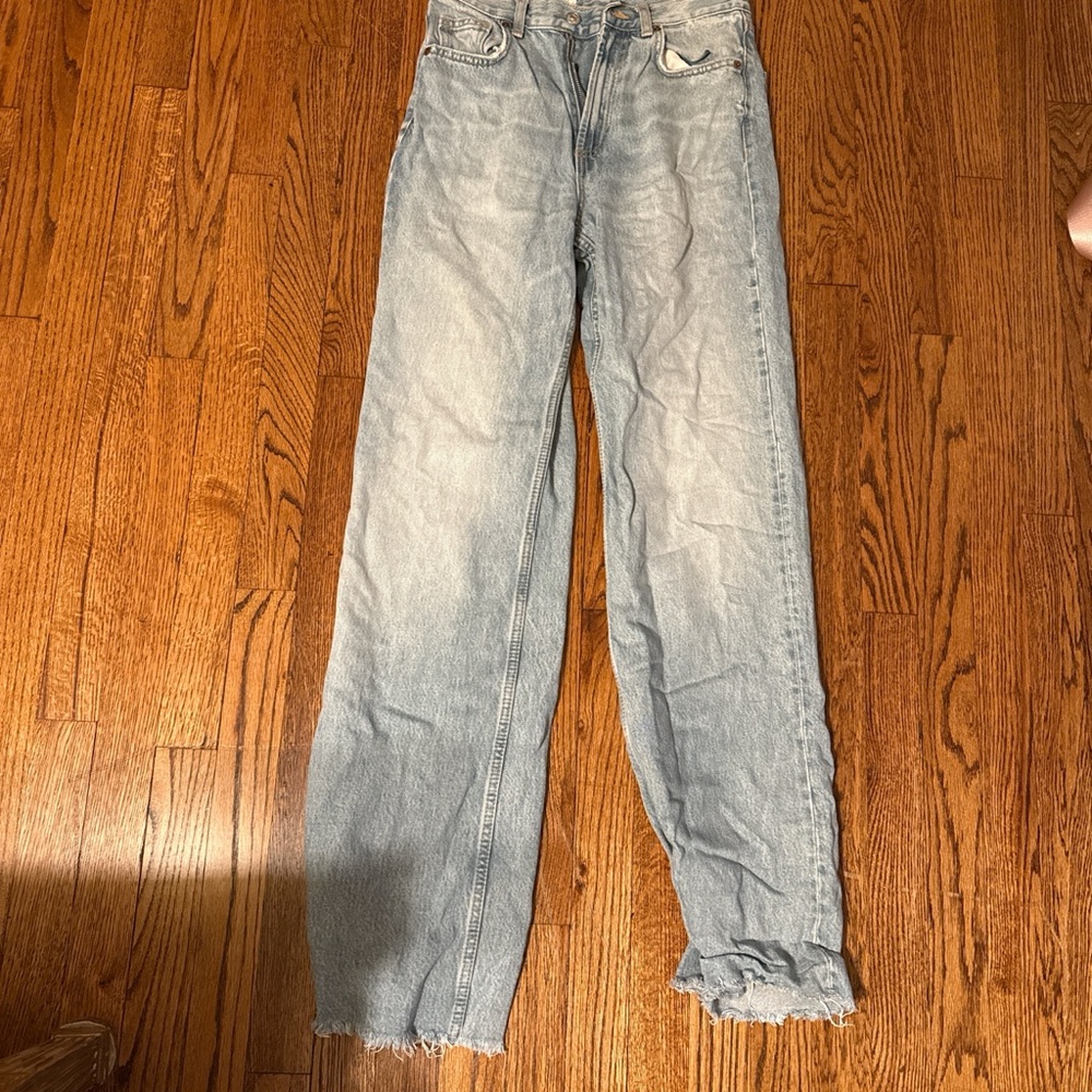 Zara Light Blue Straight Leg Jeans